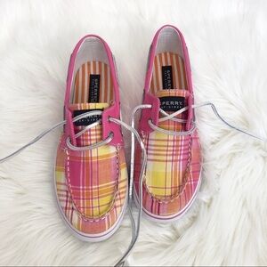 Sperry Top-Sider Bahama Pink & Yellow Plaid Shoes